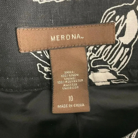 Merona Cream Floral A Line Skirt Size 10 - Picture 3 of 4